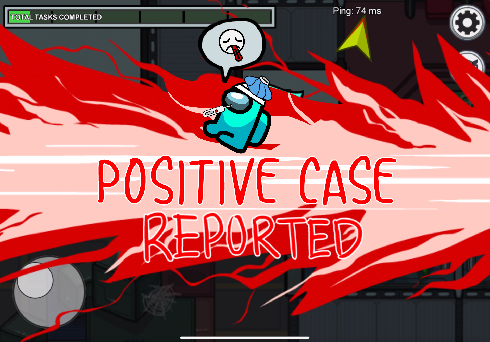 New Positive Case Reported gameplay screen from Among Us