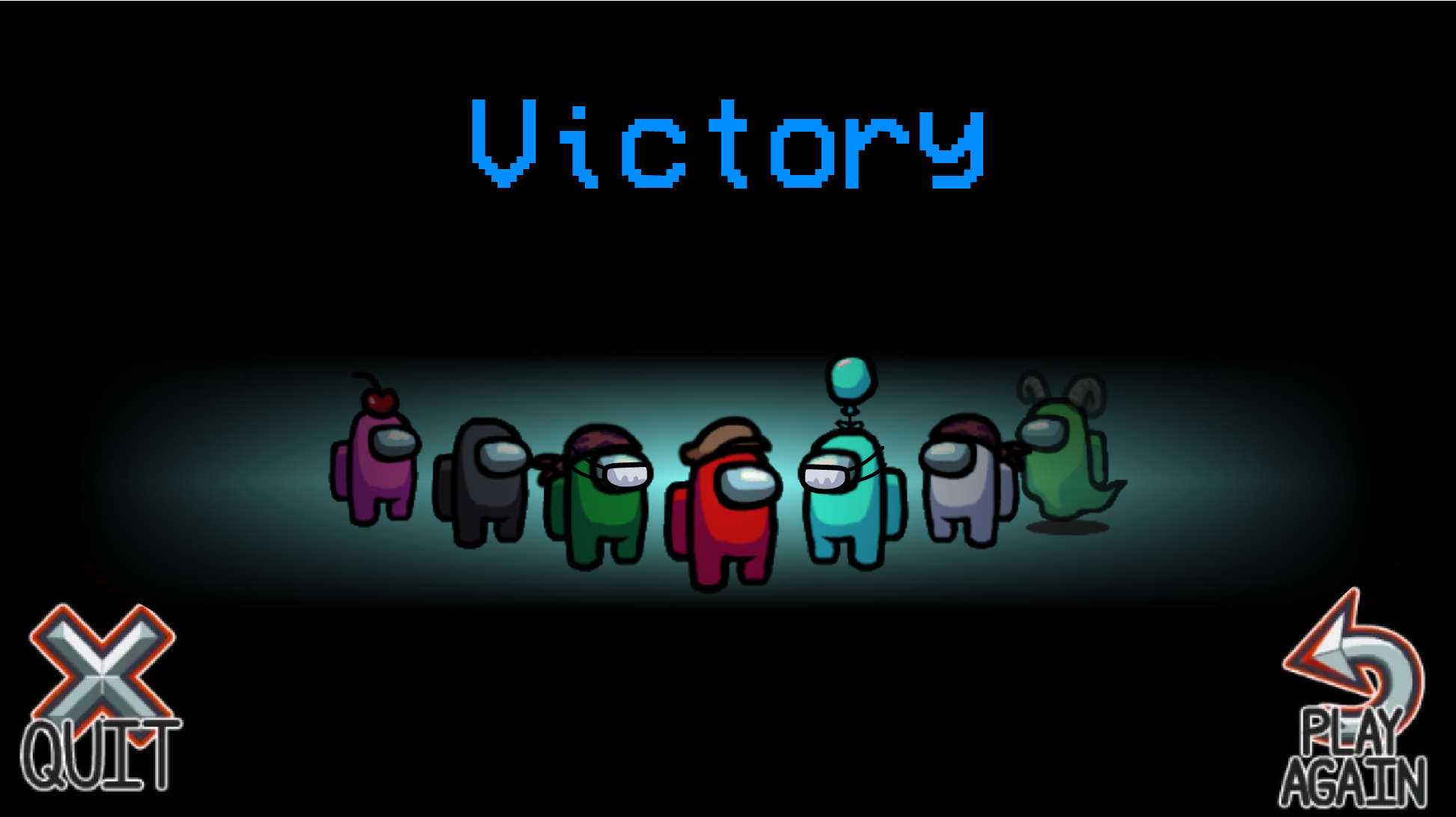 Victory gameplay screen from Among Us